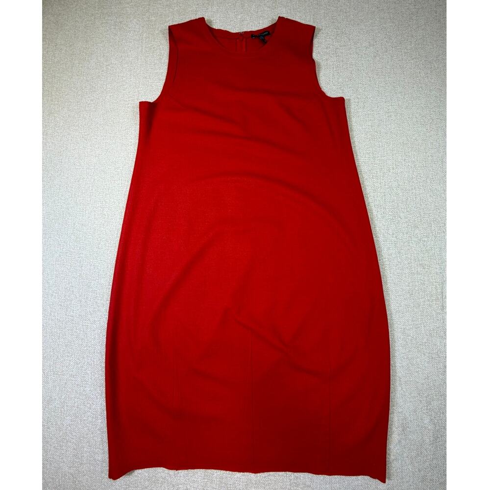 Eileen Fisher Women Small Red 100% Wool Sleeveless Jumper Dress Officewear